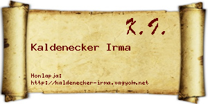 Kaldenecker Irma névjegykártya